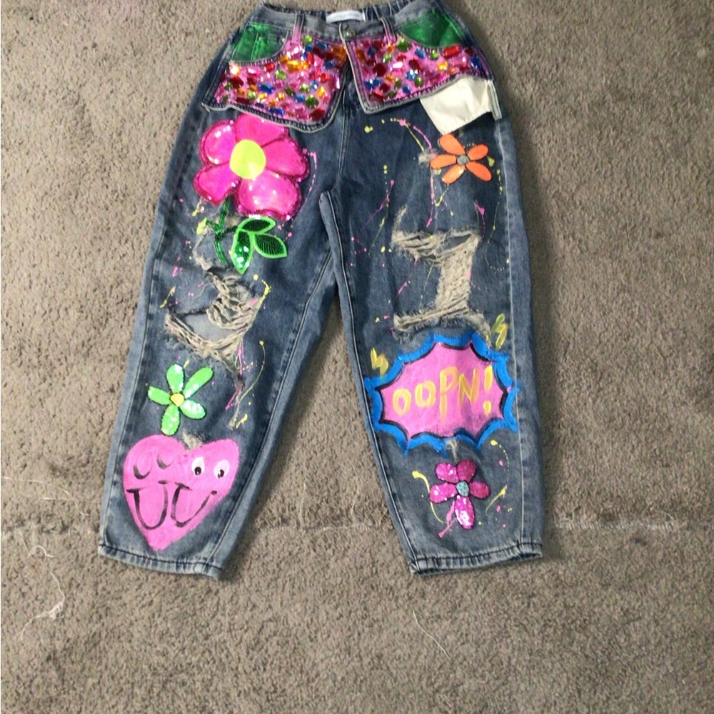 Colorful Graphic Women's Jeans